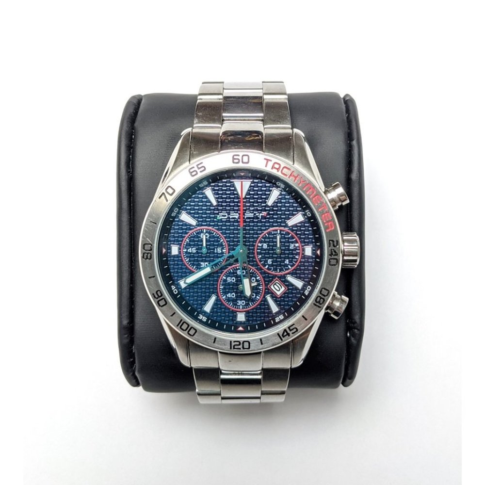Drift Stainless Steel Blue Watch with Tachymeter
